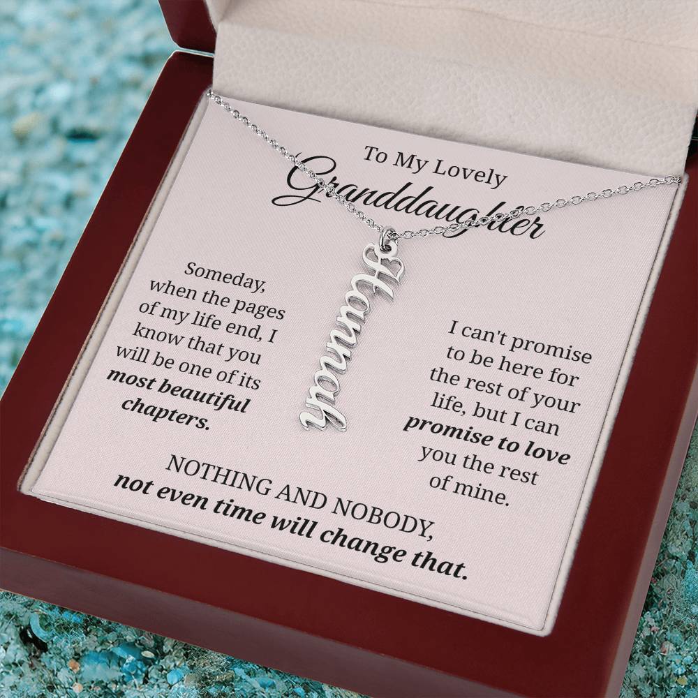 To My Granddaughter Custom Gift - Personalized Vertical Name Necklace