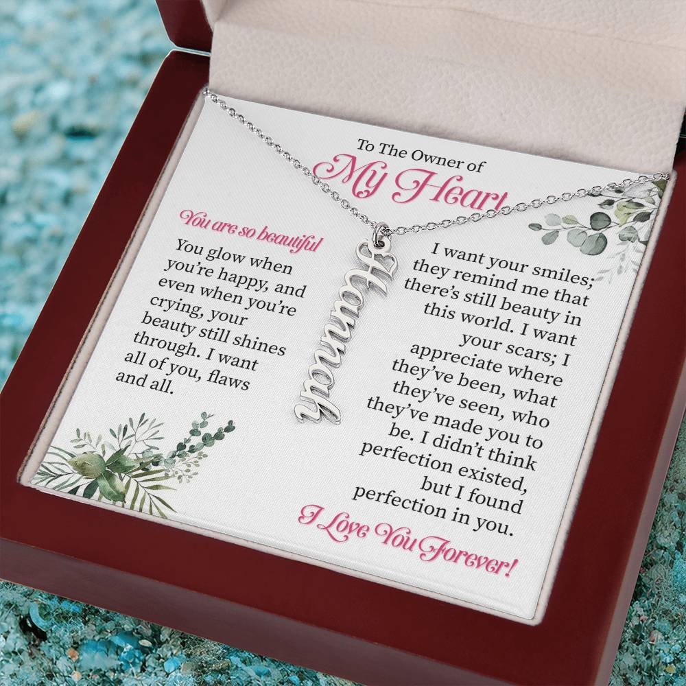 Custom Gift For Her - Personalized Vertical Name Necklace