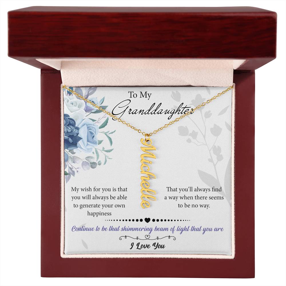 To My Granddaughter Custom Gift - Personalized Vertical Name Necklace