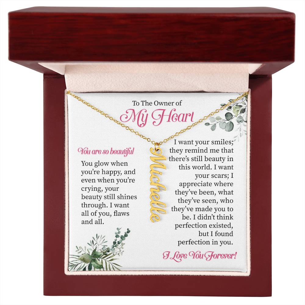 Custom Gift For Her - Personalized Vertical Name Necklace