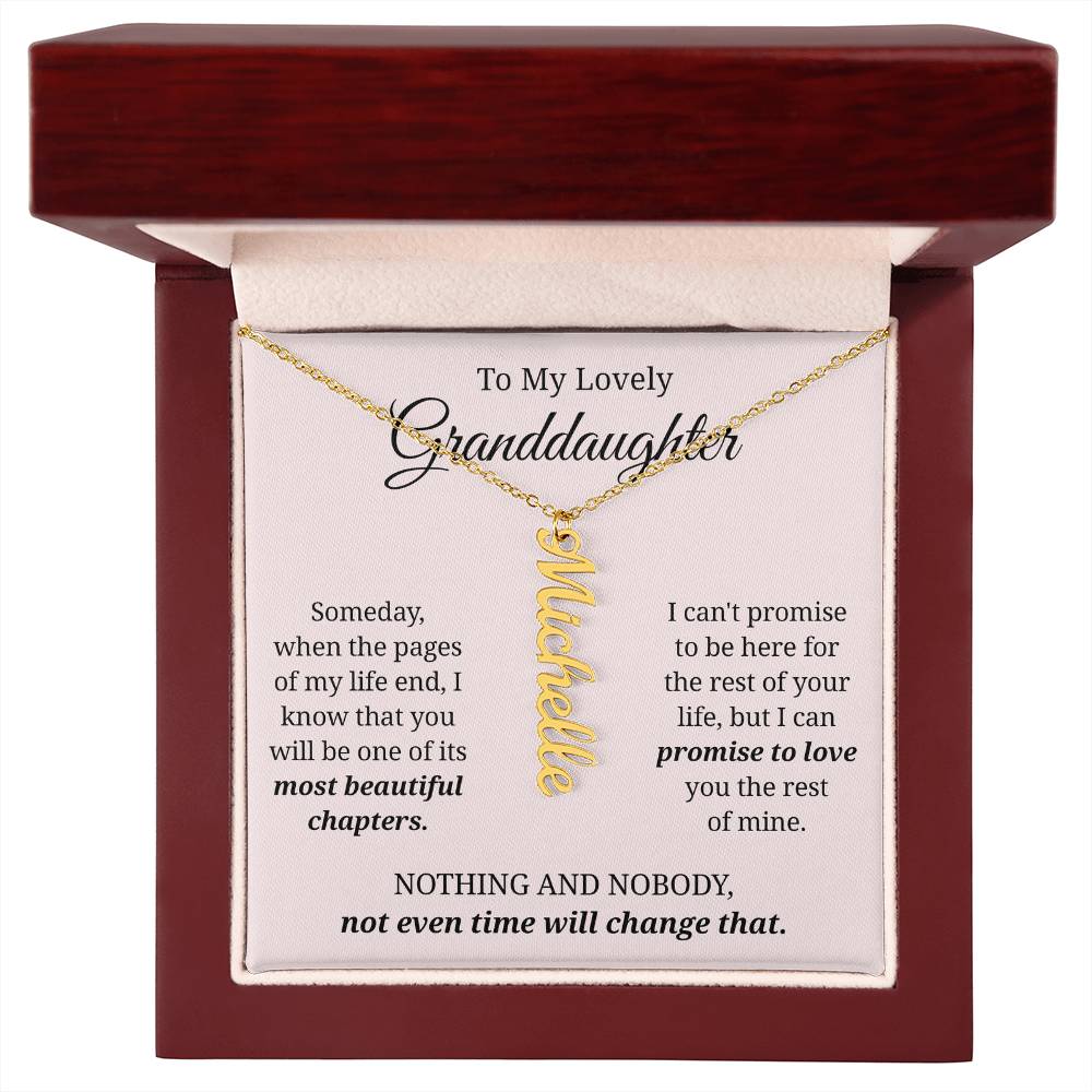 To My Granddaughter Custom Gift - Personalized Vertical Name Necklace