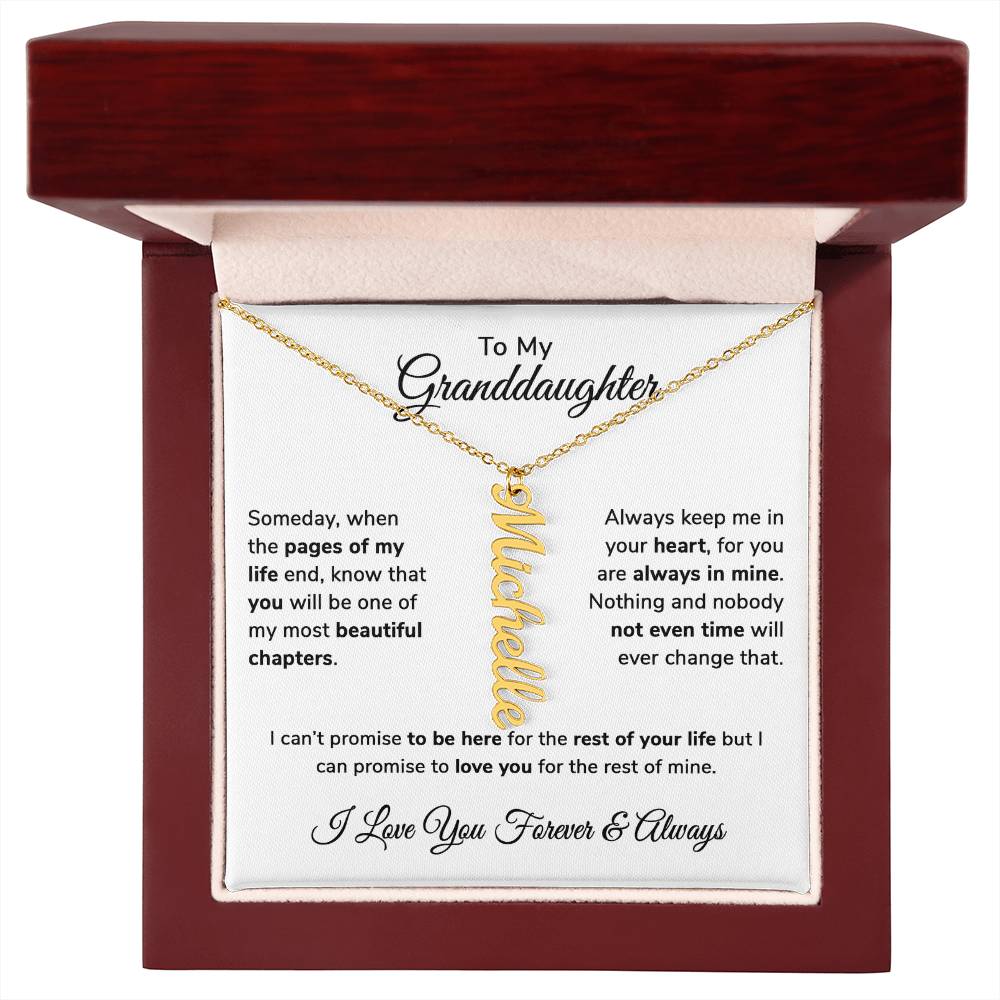 To My Granddaughter Custom Gift - Personalized Vertical Name Necklace