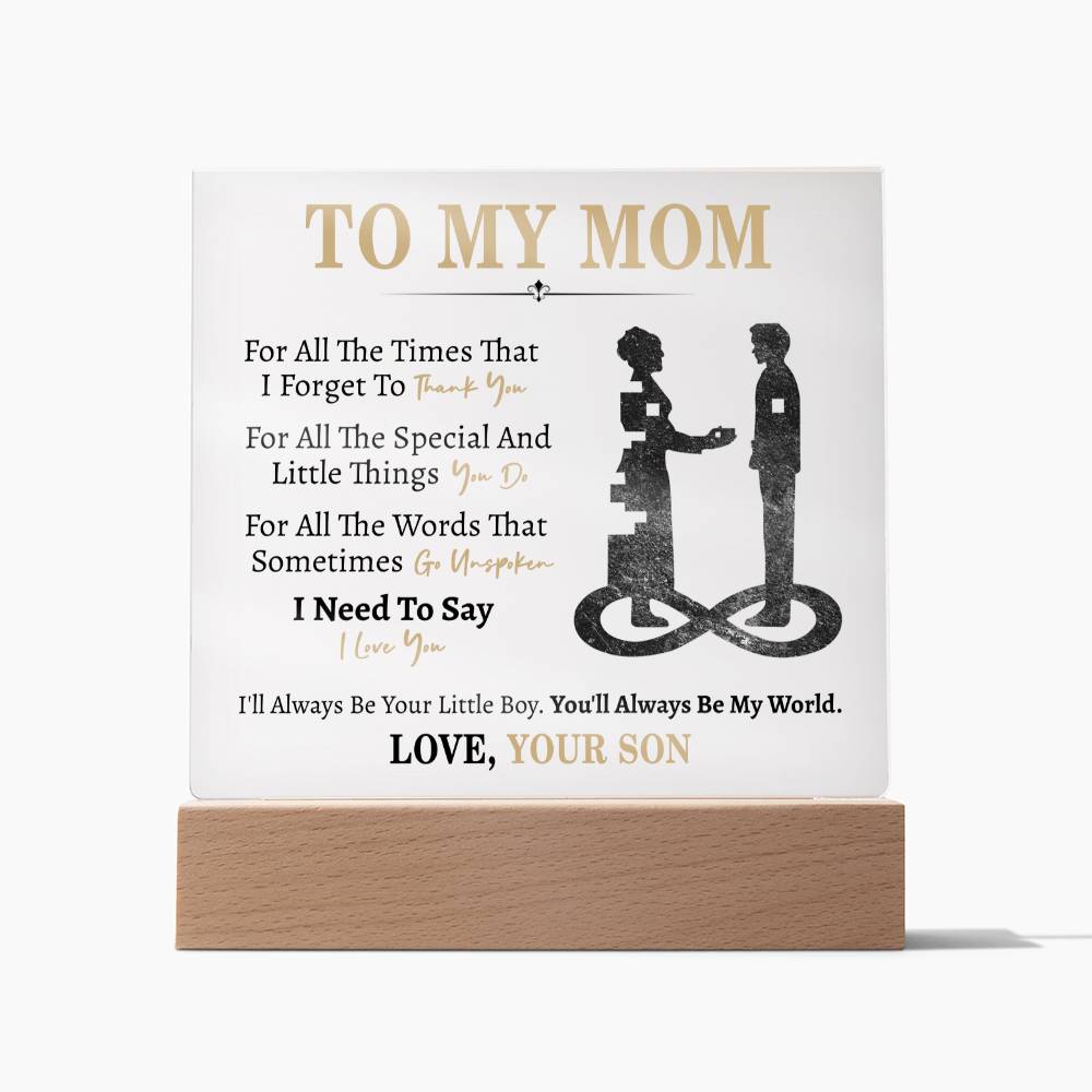 Mom Gift From Son- Square Acrylic Plaque