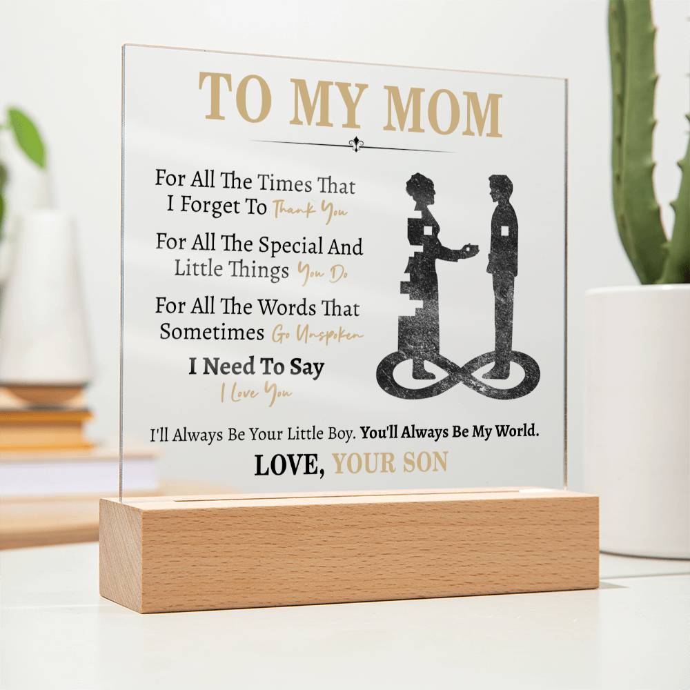 Mom Gift From Son- Square Acrylic Plaque