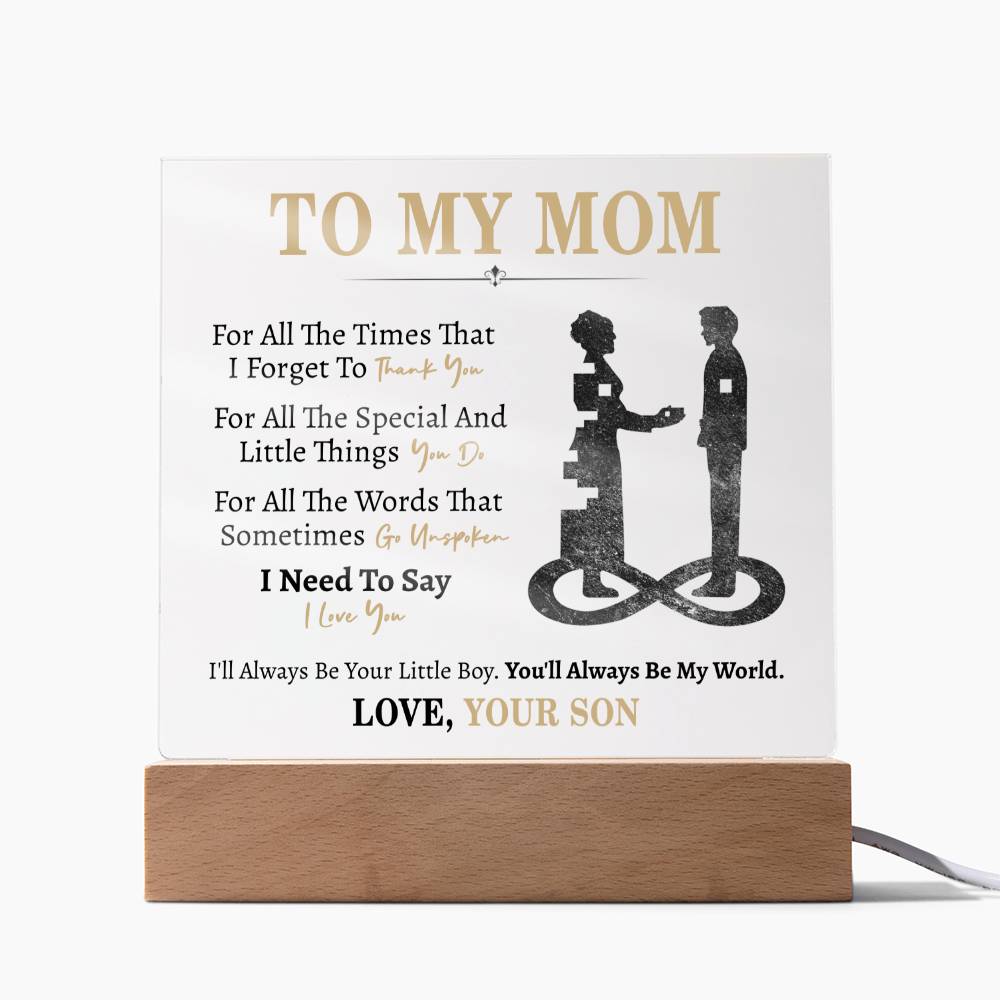 Mom Gift From Son- Square Acrylic Plaque