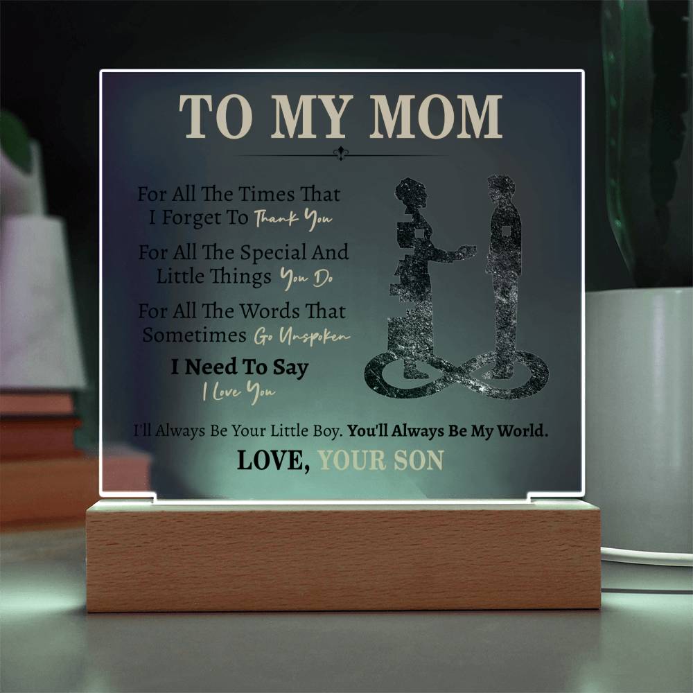 Mom Gift From Son- Square Acrylic Plaque