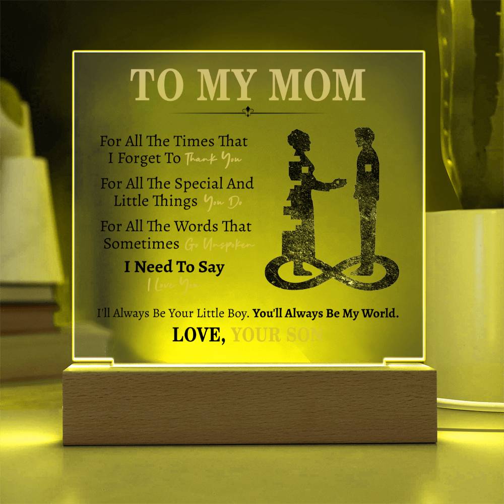 Mom Gift From Son- Square Acrylic Plaque