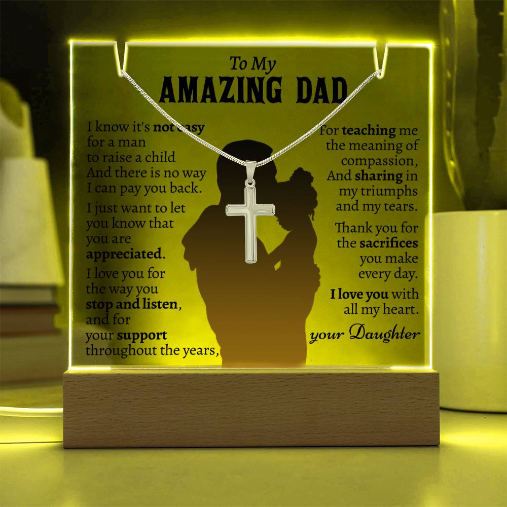 Gift For Dad From Daughter - Keepsake Acrylic Necklace Bundle - A125