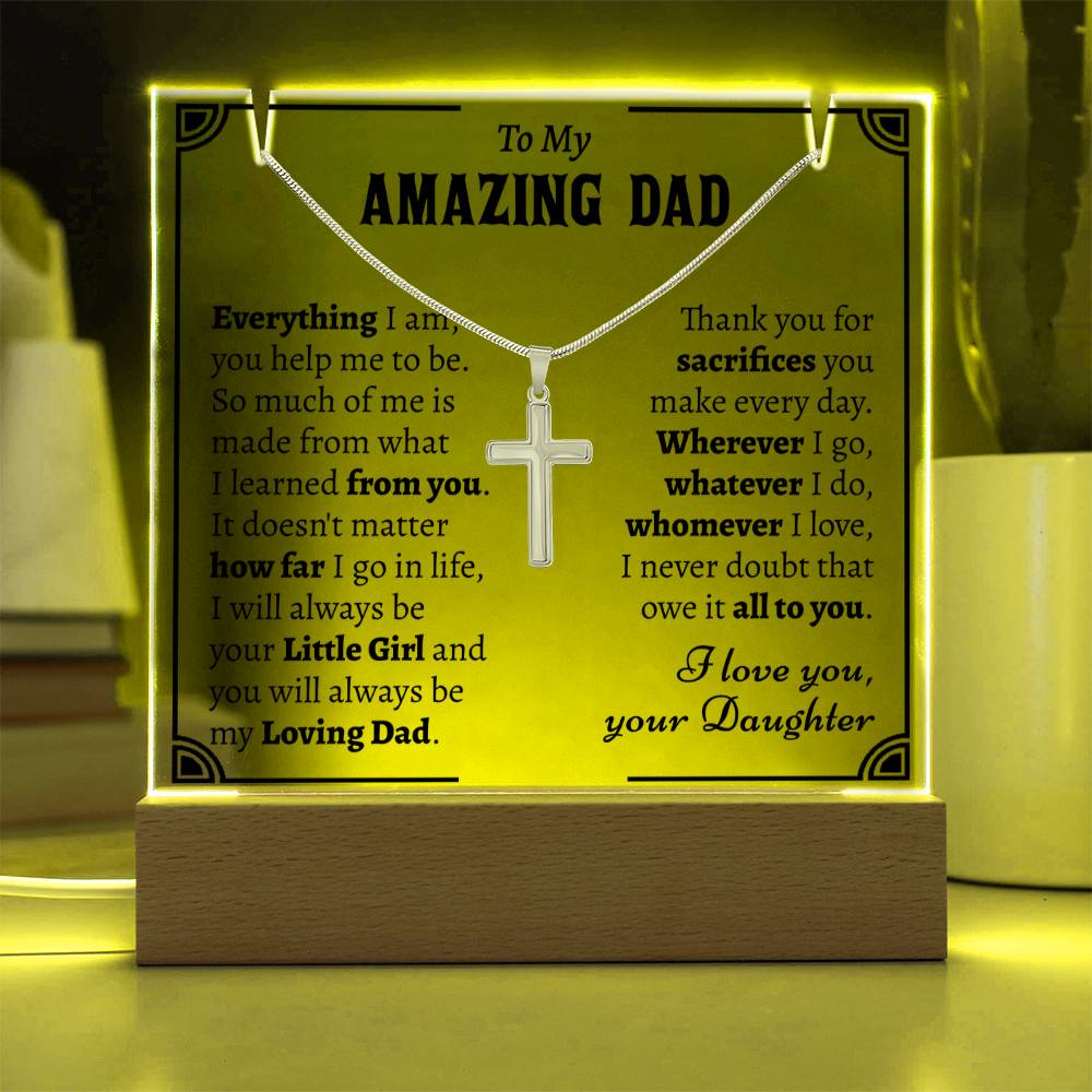 Gift For Dad From Daughter - Keepsake Acrylic Necklace Bundle - A124