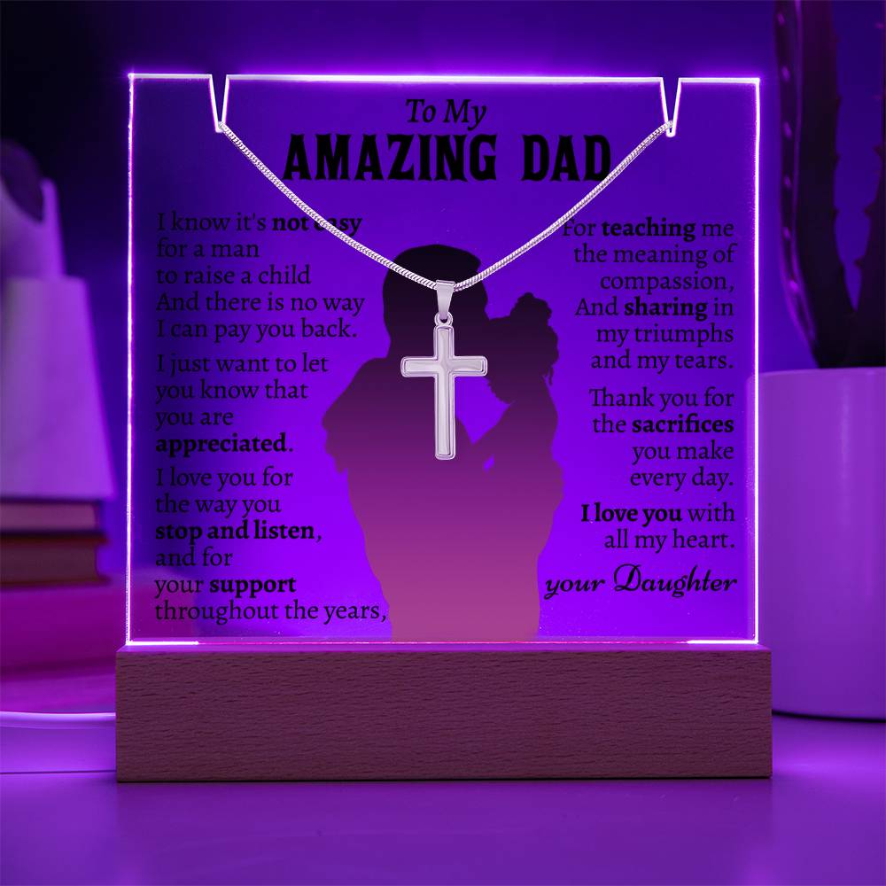 Gift For Dad From Daughter - Keepsake Acrylic Necklace Bundle - A125