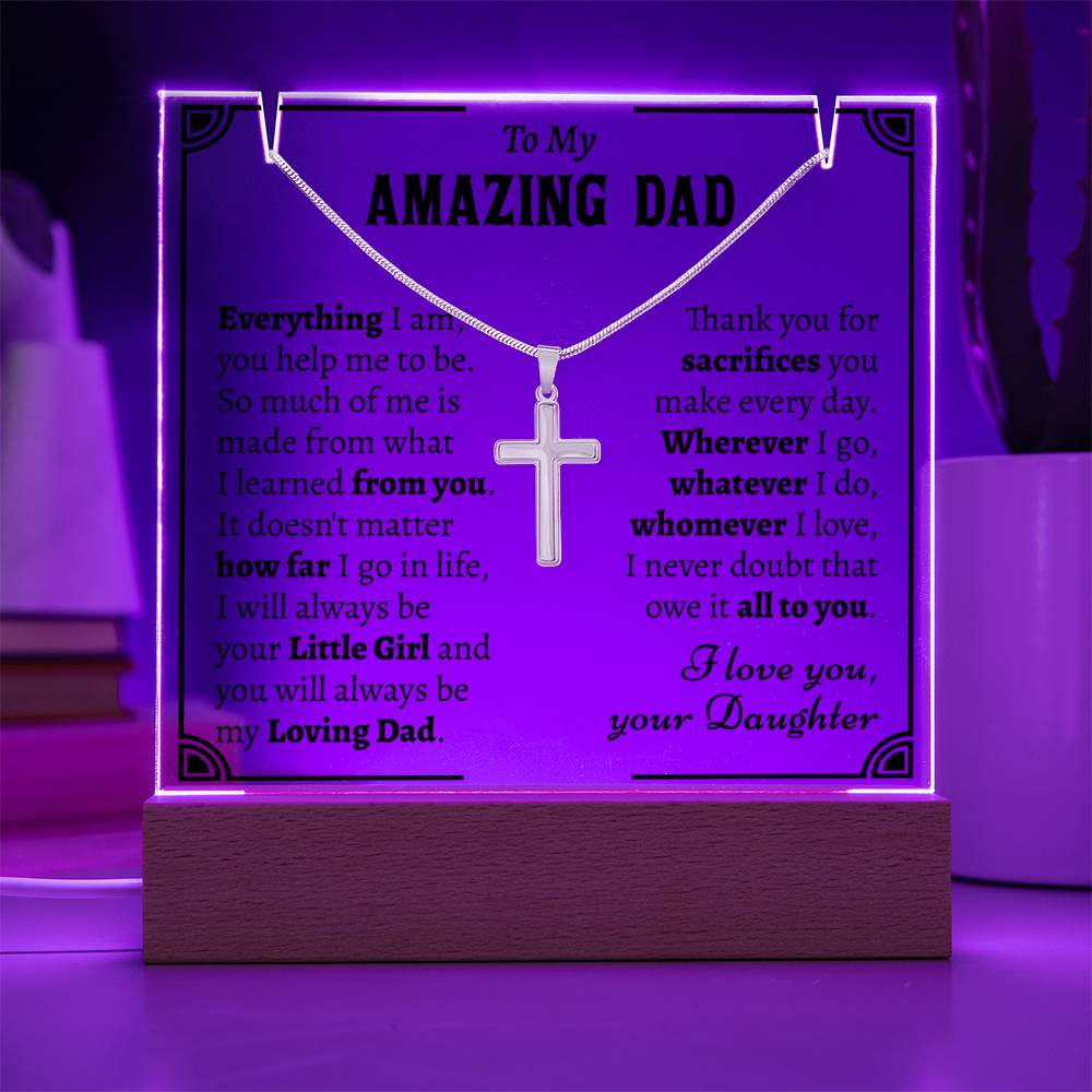 Gift For Dad From Daughter - Keepsake Acrylic Necklace Bundle - A124