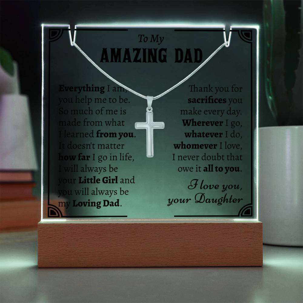 Gift For Dad From Daughter - Keepsake Acrylic Necklace Bundle - A124