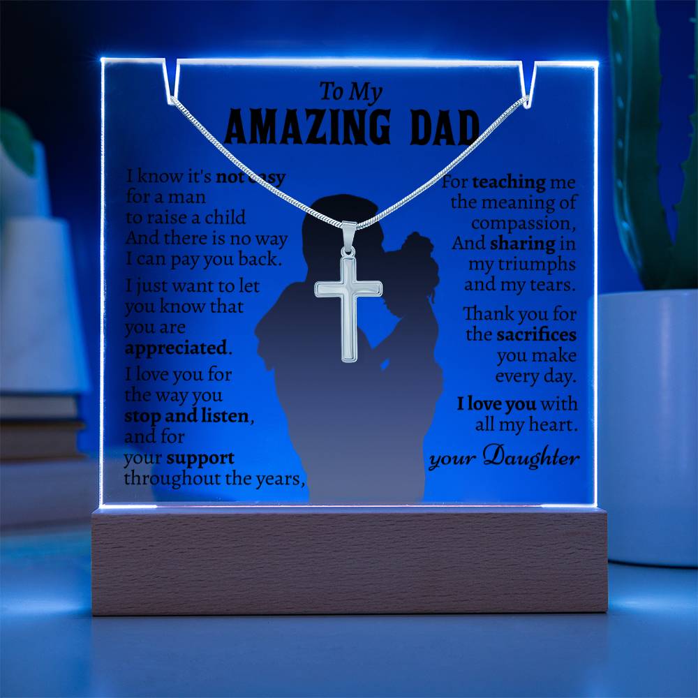 Gift For Dad From Daughter - Keepsake Acrylic Necklace Bundle - A125