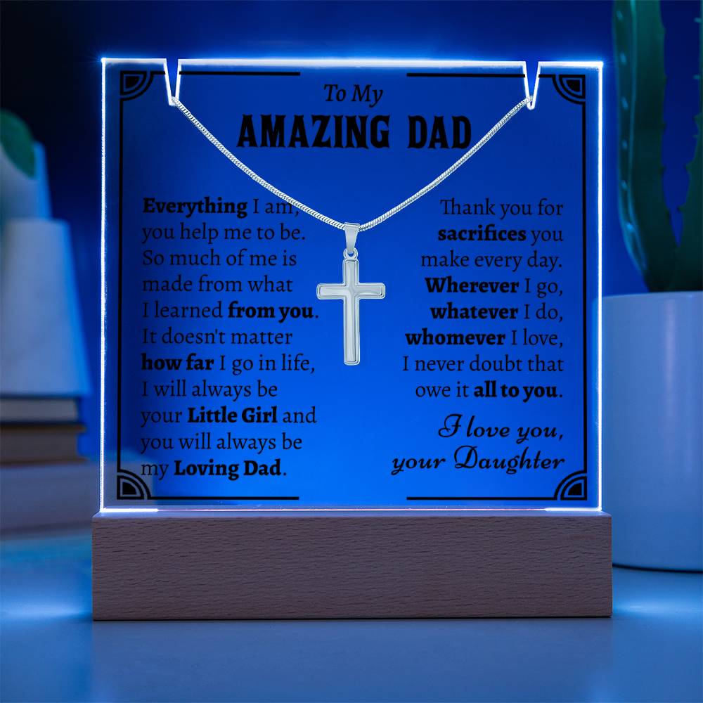 Gift For Dad From Daughter - Keepsake Acrylic Necklace Bundle - A124