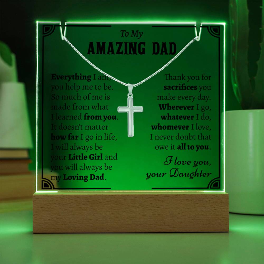 Gift For Dad From Daughter - Keepsake Acrylic Necklace Bundle - A124