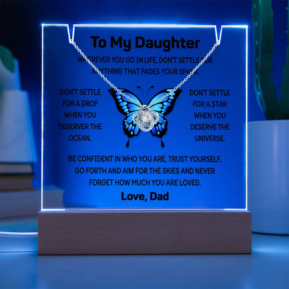 Gift for Daughter From Dad - Keepsake Acrylic Necklace Bundle - A114