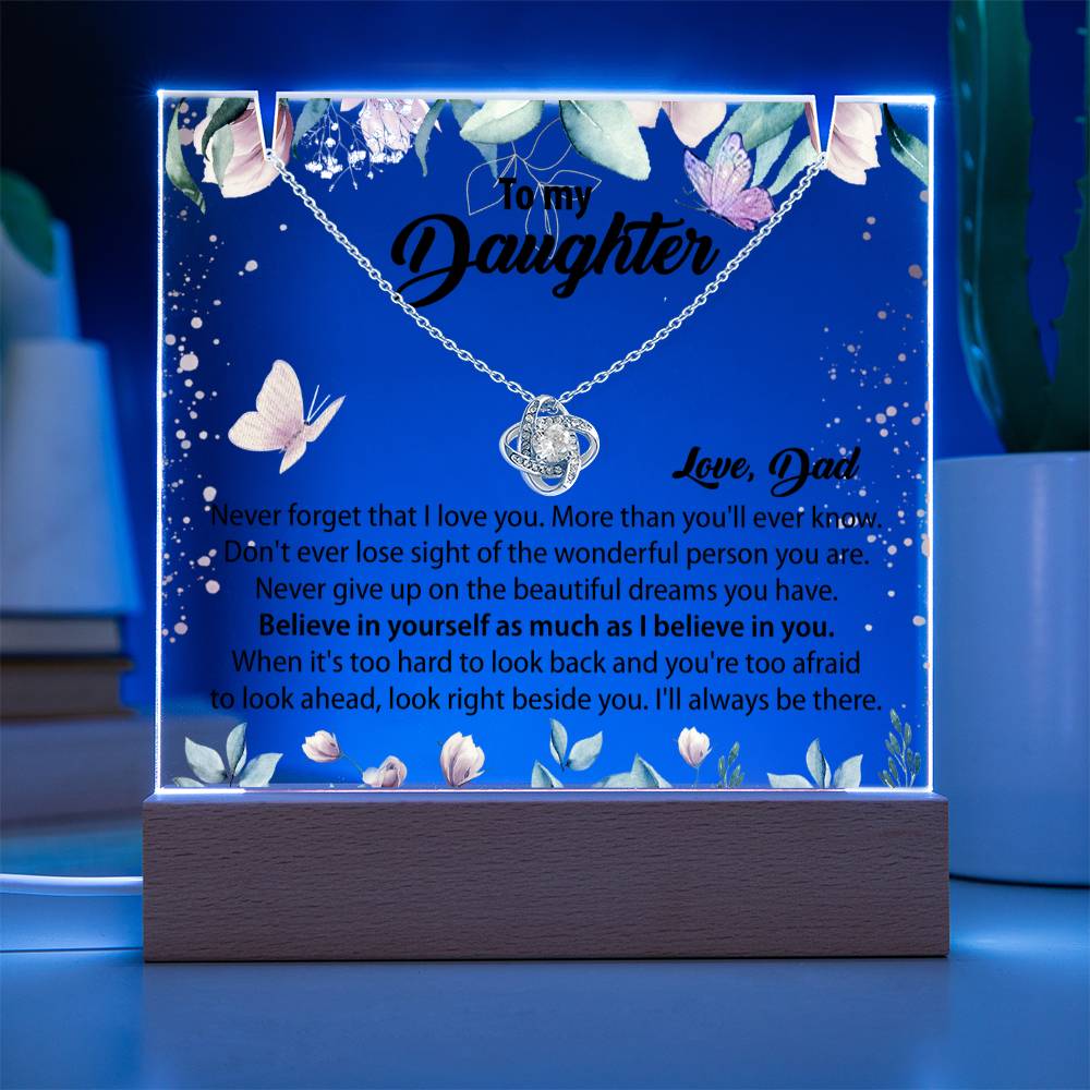 Gift for Daughter From Dad - Keepsake Acrylic Necklace Bundle - A100