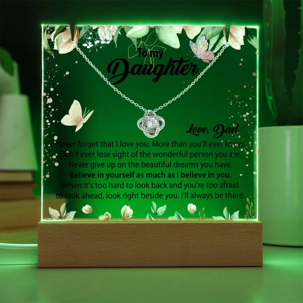 Gift for Daughter From Dad - Keepsake Acrylic Necklace Bundle - A100