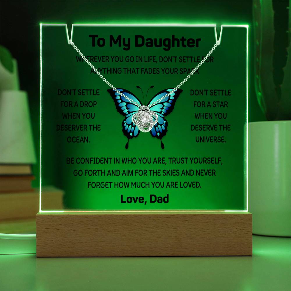 Gift for Daughter From Dad - Keepsake Acrylic Necklace Bundle - A114