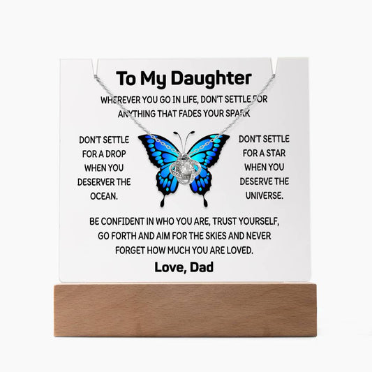 Gift for Daughter From Dad - Keepsake Acrylic Necklace Bundle - A114