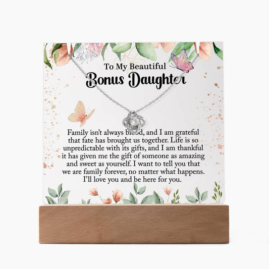 Gift for Bonus Daughter - Keepsake Acrylic Necklace Bundle - A99