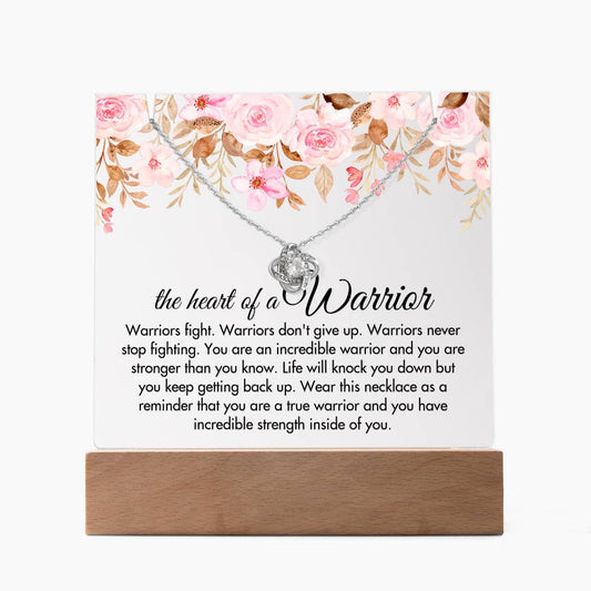 Heart Of A Warrior Gift For Her - Keepsake Acrylic Necklace Bundle - A90