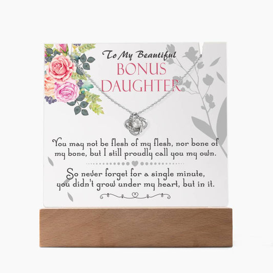 Gift for Bonus Daughter - Keepsake Acrylic Necklace Bundle - A104