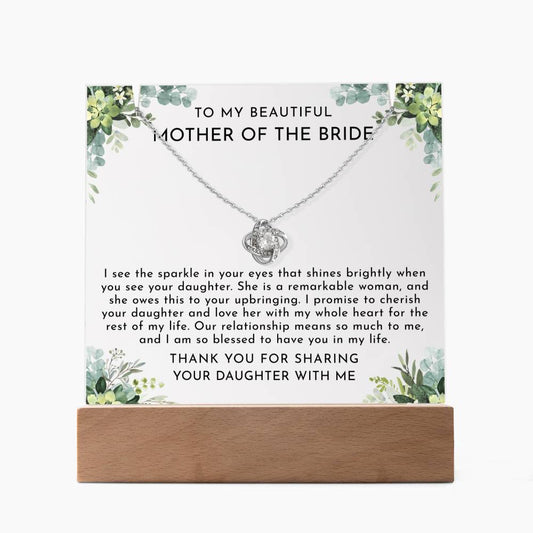 Mother Of The Bride Gift From Groom- Keepsake Acrylic Necklace Bundle - A83
