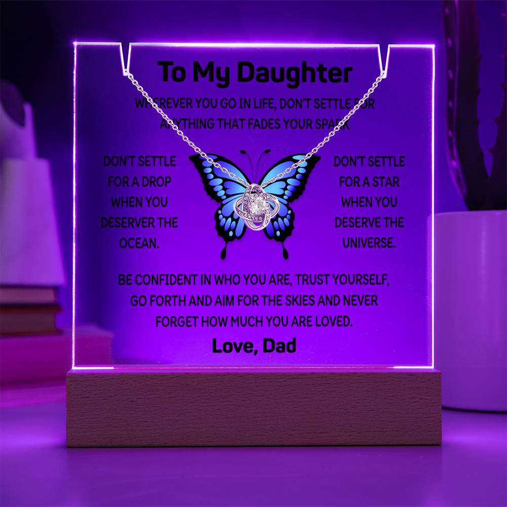 Gift for Daughter From Dad - Keepsake Acrylic Necklace Bundle - A114