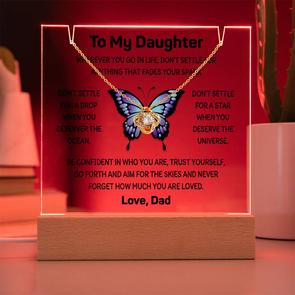 Gift for Daughter From Dad - Keepsake Acrylic Necklace Bundle - A114