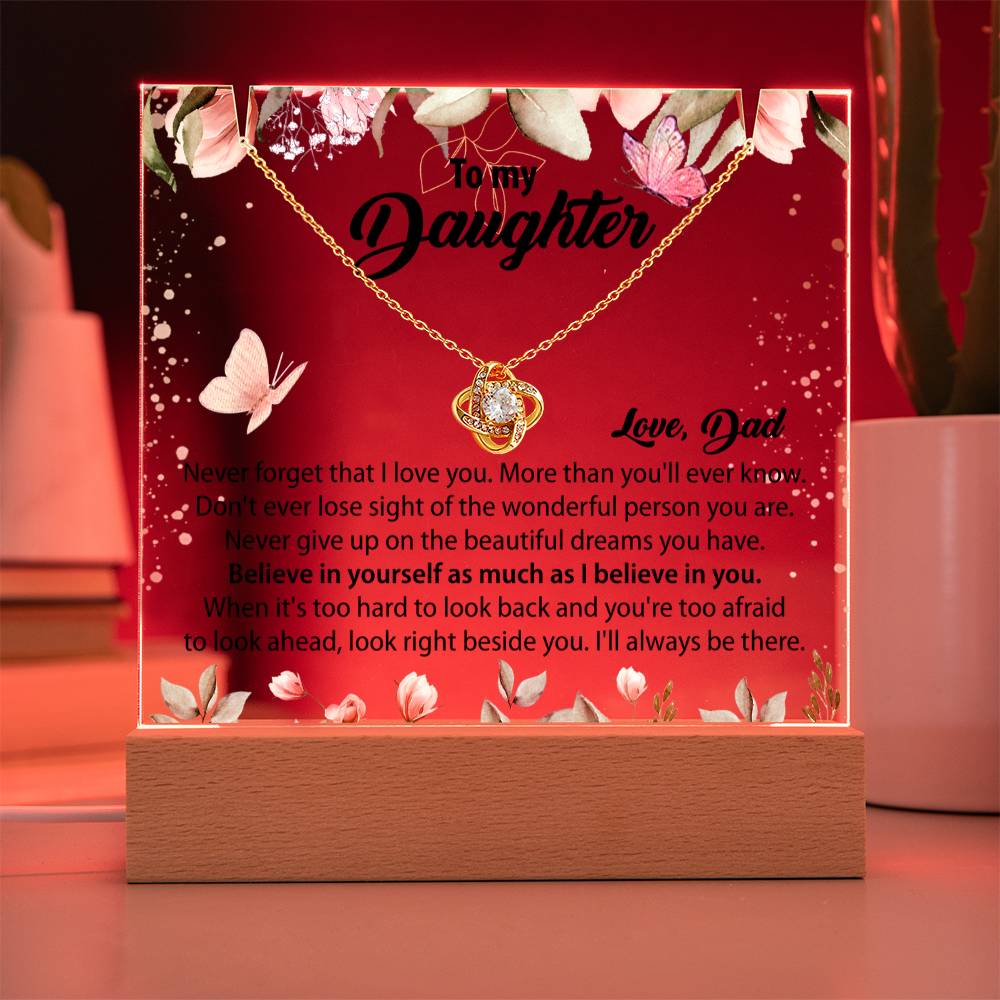 Gift for Daughter From Dad - Keepsake Acrylic Necklace Bundle - A100