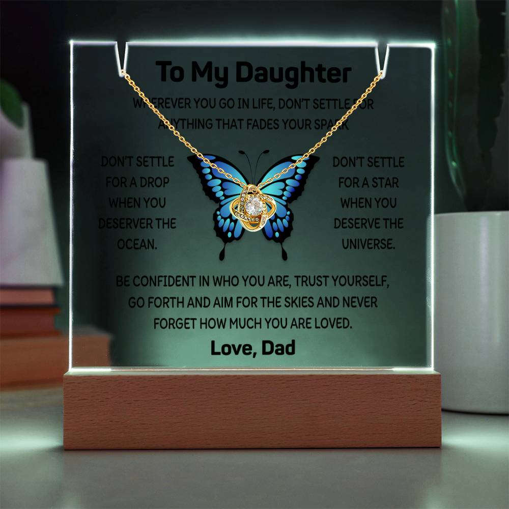 Gift for Daughter From Dad - Keepsake Acrylic Necklace Bundle - A114