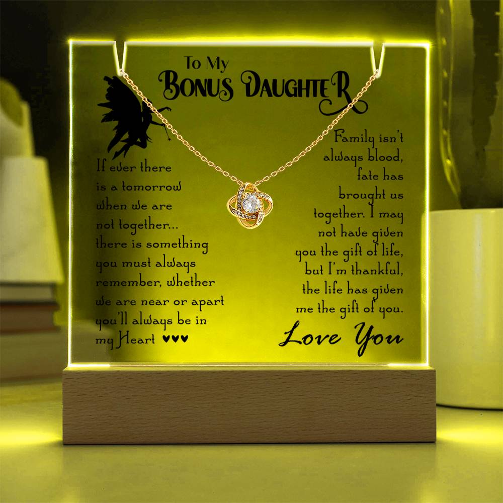 Gift for Bonus Daughter - Keepsake Acrylic Necklace Bundle - A117