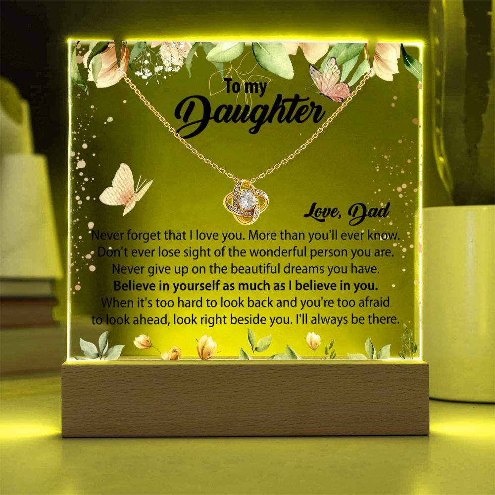 Gift for Daughter From Dad - Keepsake Acrylic Necklace Bundle - A100