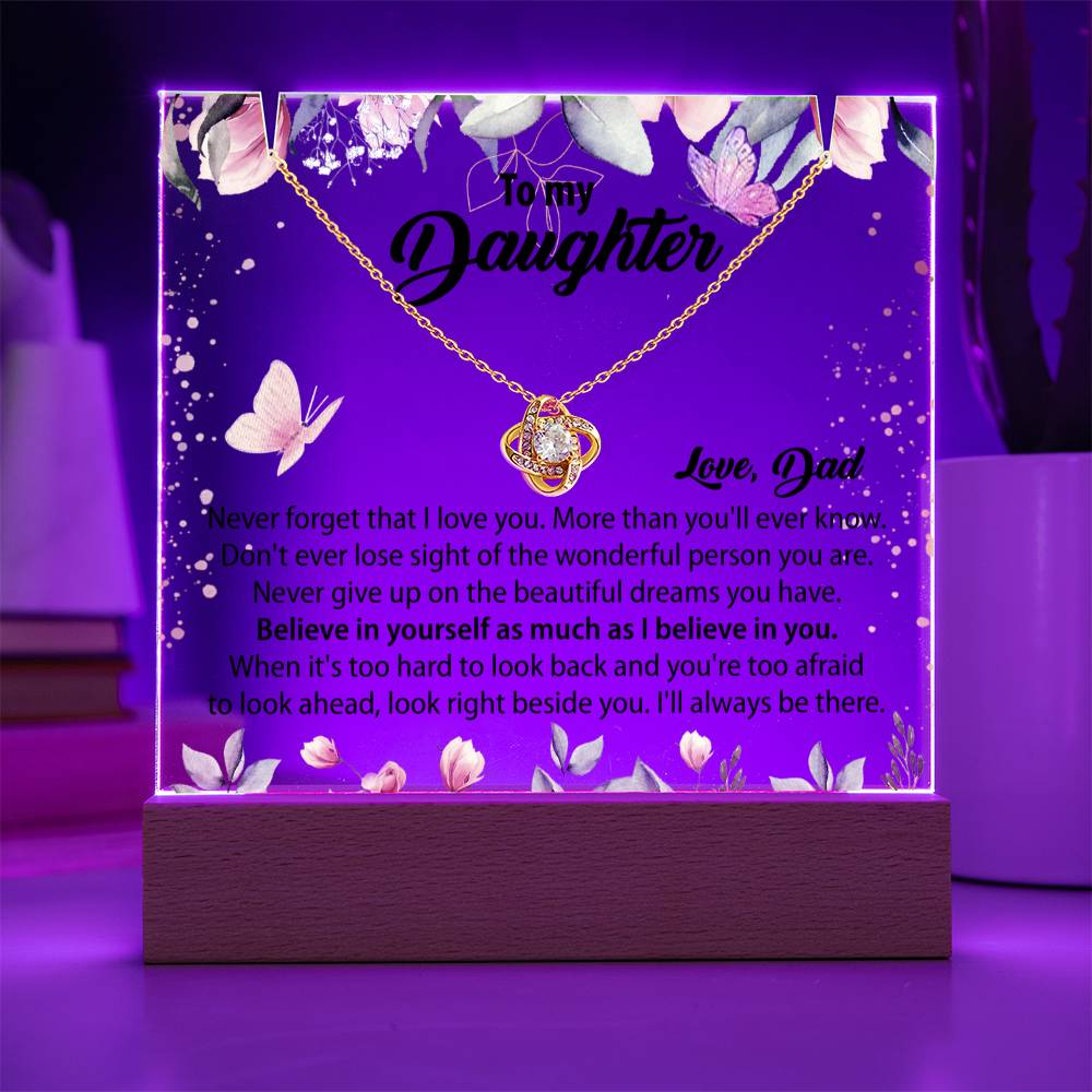 Gift for Daughter From Dad - Keepsake Acrylic Necklace Bundle - A100