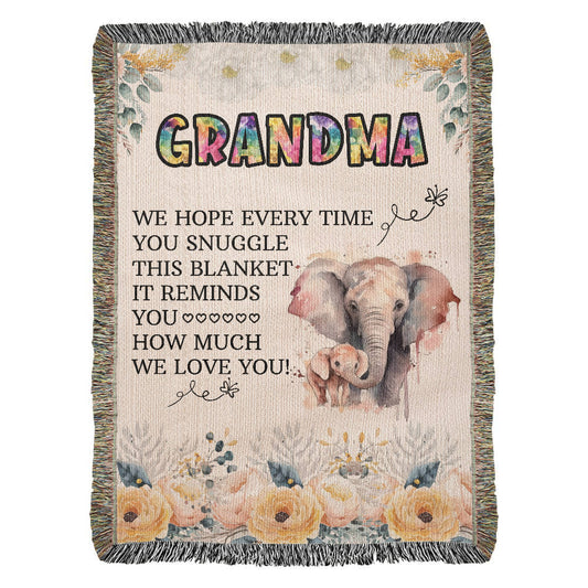 Gift For Grandma - A Timeless Tapestry of Love: Heirloom Woven Blanket