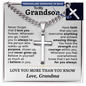 To My Grandson Personalized Cross with Cuban Link Chain - Gift From Grandma,