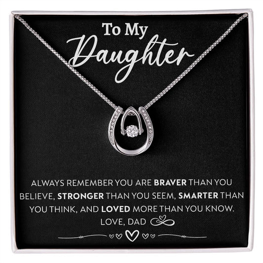 To My Daughter Gifts From Dad - Daughter Necklace Gift For Christmas, Thanksgiving, Birthday, Graduation, Wedding