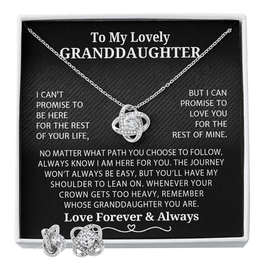 Gifts For Granddaughter - To My Granddaughter Necklace Earing Set