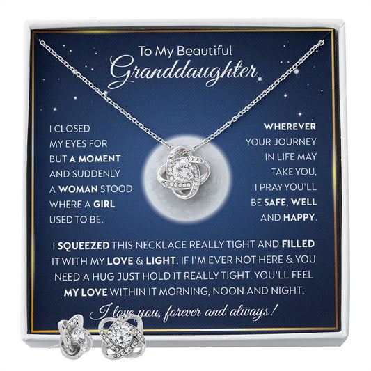 Gifts For Granddaughter - To My Granddaughter Necklace Earing Set