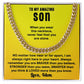 To My Son Cuban Link Chain From Mom and Dad - Birthday Gift, Graduation, Christmas Gifts For Son