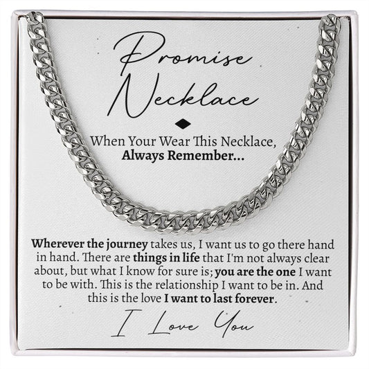 To My Man Cuban Chain Necklace, Husband Gifts from Wife, Gifts for Him - CUBAN LINK