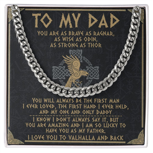 Father's Day Gifts for Dad, To My Dad Cuban Link Chain Necklace
