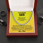To My Son Cuban Link Chain From Mom and Dad - Birthday Gift, Graduation, Christmas Gifts For Son