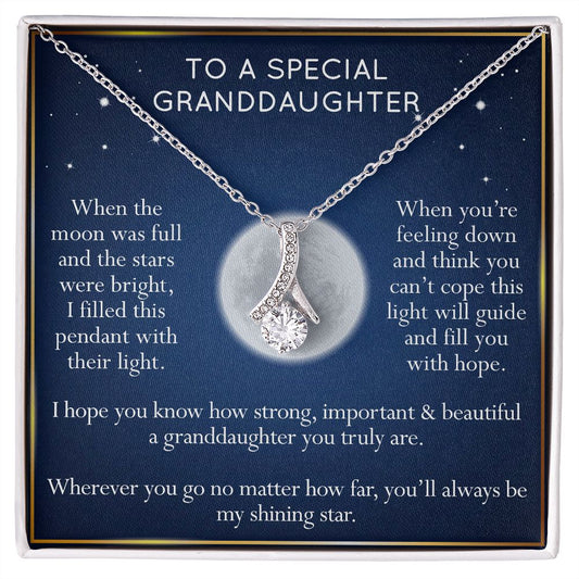To My Granddaughter Necklace - Gifts For Granddaughter On Birthday, Graduation, Wedding, Christmas