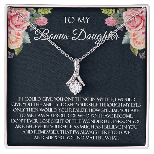 Gifts For Step Daughter - To My Bonus Daughter Necklace From Stepdad Or Stepmom