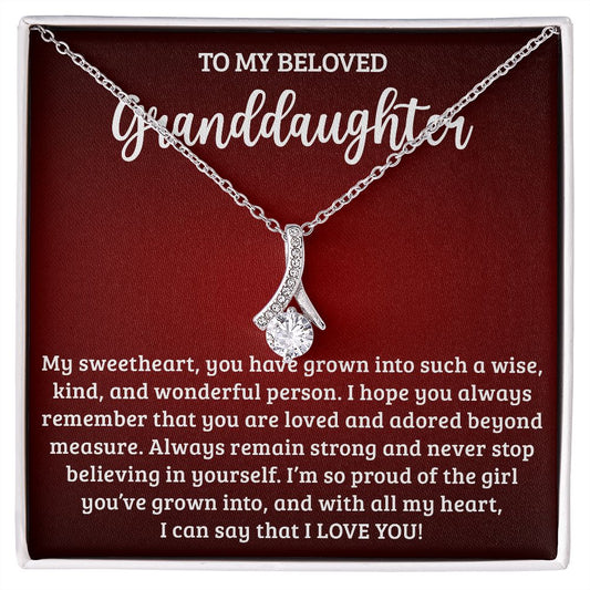 To My Granddaughter Necklace - Gifts For Granddaughter On Birthday, Graduation, Wedding, Christmas