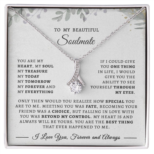 To my soulmate necklace - Gifts For Wife, Girlfriend, Fiancé On Birthday, Christmas, Valentine, Mother's Day