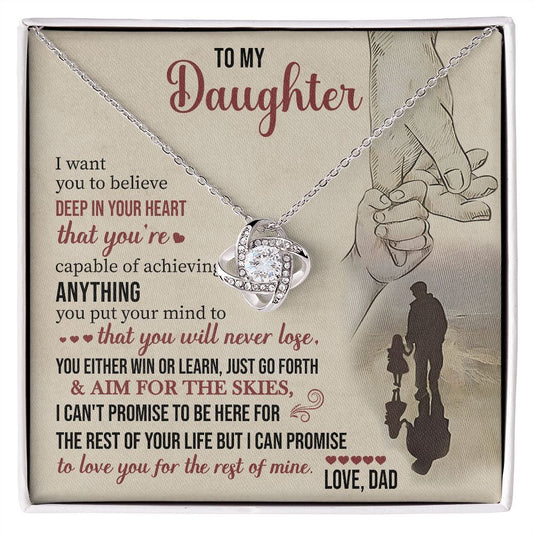 To My Daughter Gifts From Dad - Daughter Jewelry For Christmas, Thanksgiving, Birthday, Graduation, Wedding