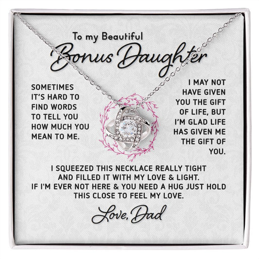 Gifts For Step Daughter - To My Bonus Daughter Necklace From Stepdad Or Stepmom